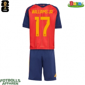 Spanien Nico Williams #17 Hemmaställ Barn VM 2026 Kortärmad (+ Korta byxor)